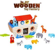 The Wooden Toy Factory - Noah's Ark Playset Wooden Shape Sorter - Educational T