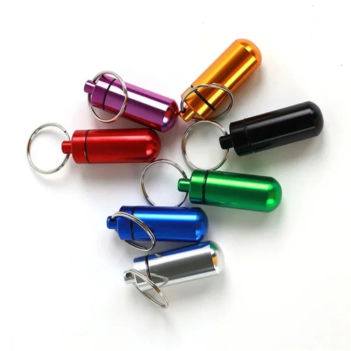 Waterproof pill box keychain - pill,