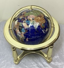World Globe Brass Enamel Map