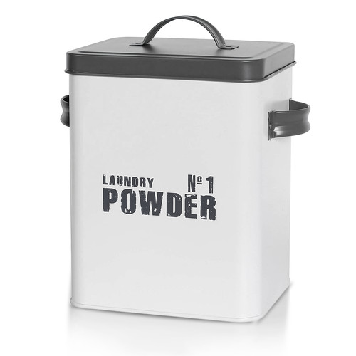 Laundry powder canister enamel - canister,