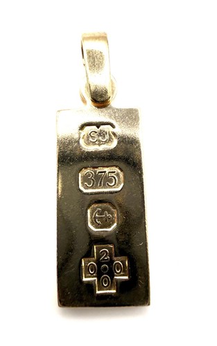 9ct gold ingot pendant - 9ct,