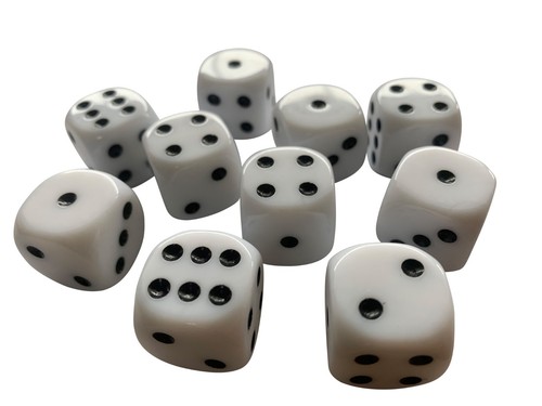 Large six sided white - 10,