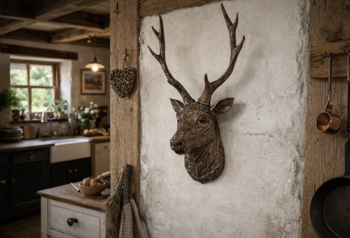 Decorative stags head wall - stags,