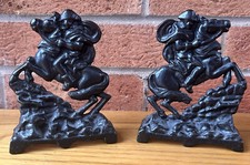 French Cast Iron Fire Dogs Ornaments Possibly Napoleon Vintage Homeware