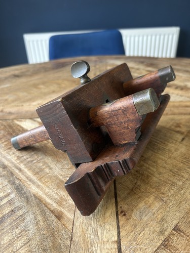 Antique wooden brass plough - wooden, &