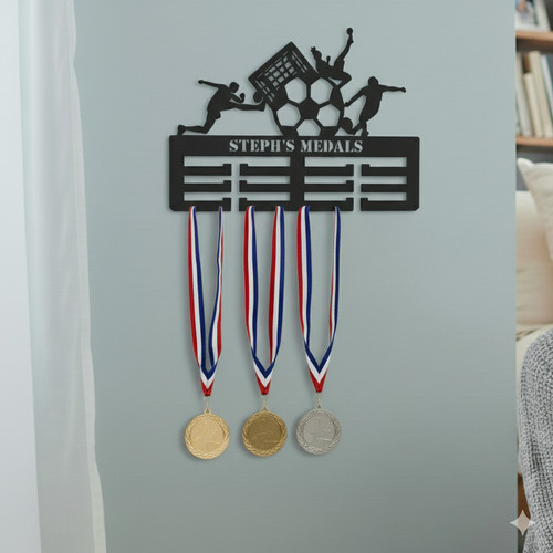 Football medal hanger - football,