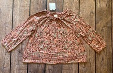 Toddler Girl Size 2-3 Years Next UK Pink Autumn Floral Long Sleeve Ruffle Top