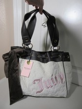 NEW JUICY COUTURE VINTAGE DREAMS TOTE    ANGEL/CHOCOLATE