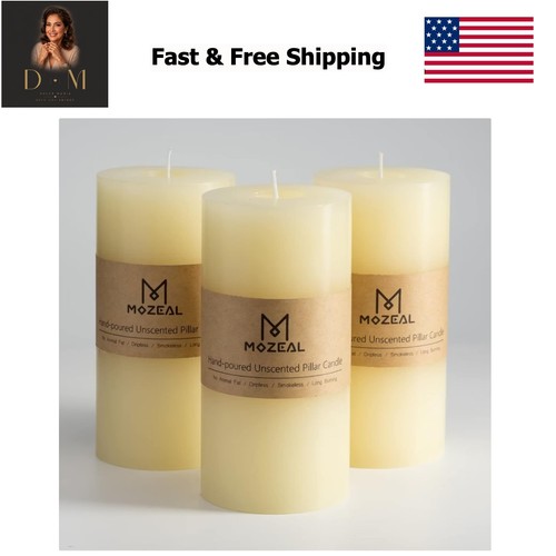 Hand poured unscented - 3", x
