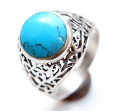 Vintage Sterling Silver Ring With Turquoise 5.8 gram 925 mark