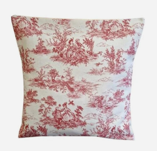Red toile jouy cushion - de,