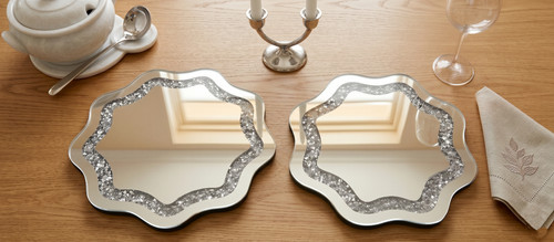Silver glass wavy - silver, shape