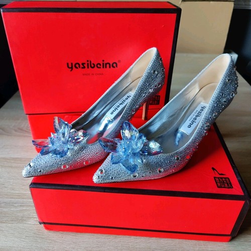 Women crystal silver high - silver,