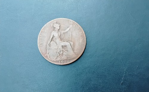 British 1912 one penny - ,