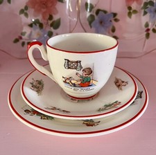 Vintage Crownford Burslem Children's Nursery Rhyme Plate, Cup & Saucer Set Retro