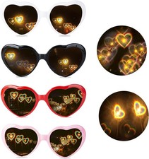 AWAVM 4 Pieces Heart Glasses