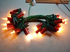 VINTAGE RED CHRISTMAS CANDLE lIGHTS, BY WOOLWORTHS. WORKING.