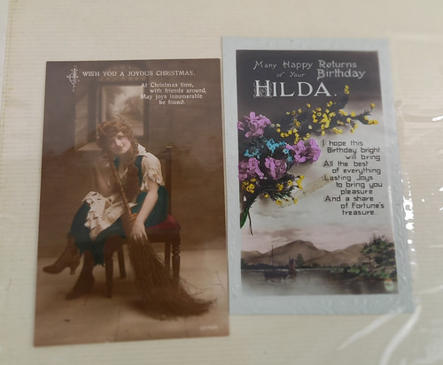 Old postcards greetings - old,