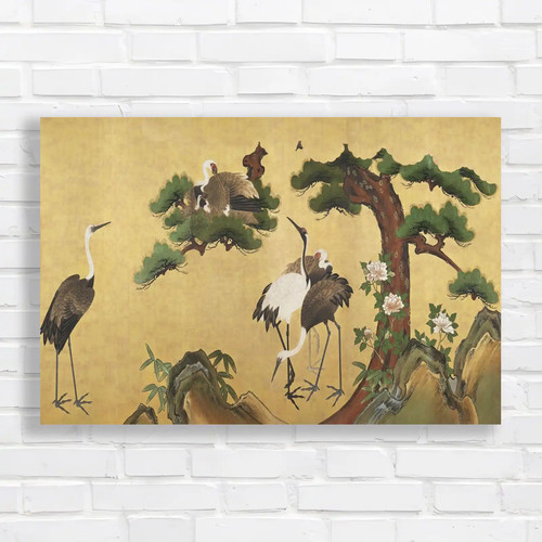 Japanese cranes and - cranes, lotus
