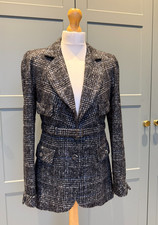 Chanel Belted Black Tweed Wool