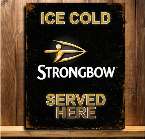 Strongbow metal plaque vintage - strongbow,