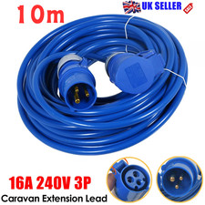 10M Waterproof Camping Caravan Motorhome Electric Mains Hook Up Cable 16A 240V