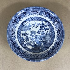 Vintage Churchill Blue Willow Chinoiserie Soup or Cereal Bowl