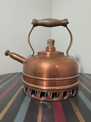 Vintage copper brass kettle - vintage,