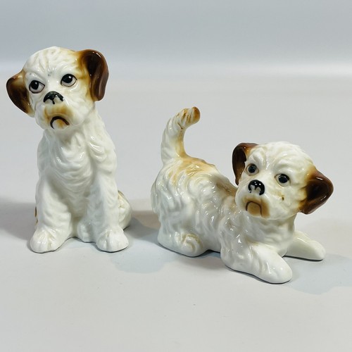 Vintage bone china dog pair - vintage,