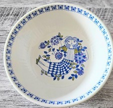 Vintage Figgjo Flint Lotte Bowl – 15 cm – Turi Gramstad Oliver – Girl & Flowers 
