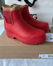 *NEW IN BOX*UGG DROPLET CHELSEA STYLE FIELD RAIN BOOTS WELLIES RED UK4