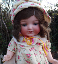 ANTIQUE ARMAND MARSEILLE 996 DOLL IN LOVELY CONDITION WITH FLORAL OUTFIT