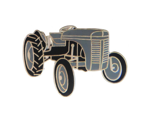 Grey tractor pin badge - grey,