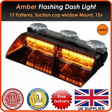 Window Mount Amber Flashing Strobe Light beacon Car Truck Recovery beacon 12v