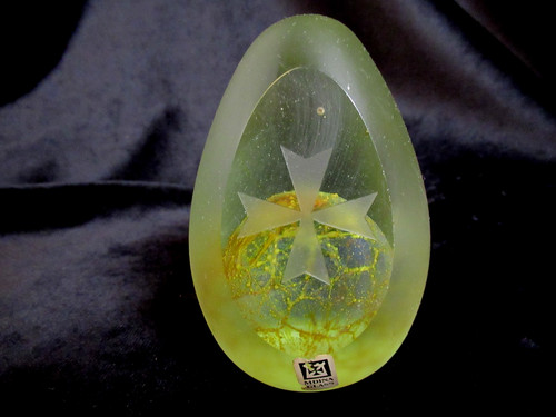Large vintage green mdina egg - vintage,