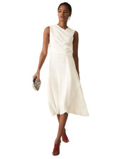 Reiss Marling Wrap Front Midi Dress White UK8 / UK10 RRP £180