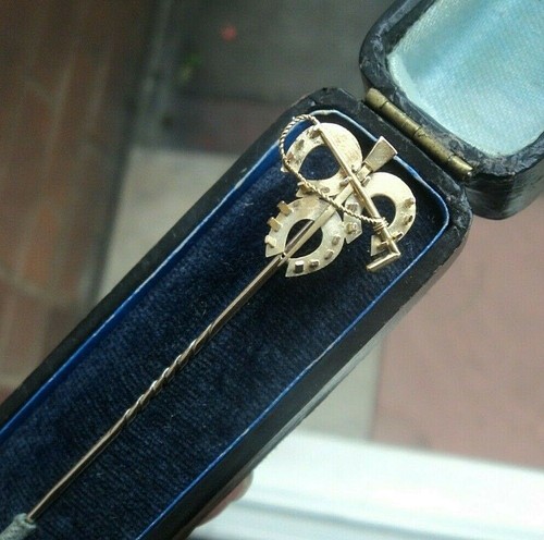 Gold horse riding brooch - horse,