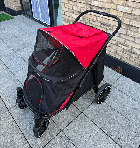 Pawhut red black - red/black, foldable