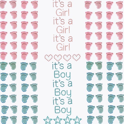 Pink blue baby shower - pink,