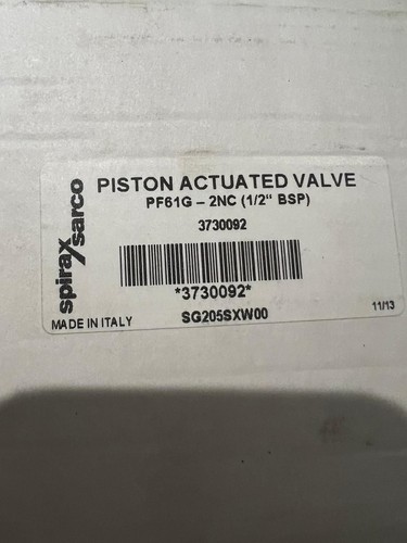 Spirax sarco pf61g 2nc - spirax, pf61g-2nc