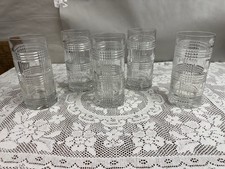 Set of 5 - Ralph Lauren - Glen Plaid - Crystal Highball Glasses - 6 1/4"