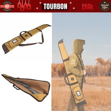TOURBON Canvas Shotgun Case Soft Padded Gun Slip Carrying Bag Ammo Pouch Hunting