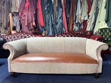 Tetrad harris tweed & leather  bowmore sofa 