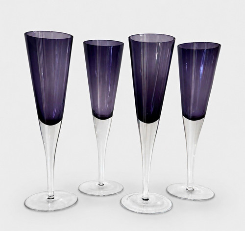 Vintage hand blown amethyst - hand-blown,