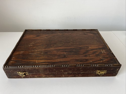 Empty oak cutlery box - box, from