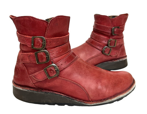 Ladies fly london red leather - red,
