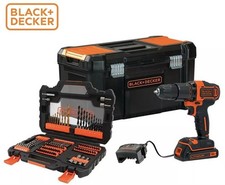 Black & Decker 18V Cordless Combi Drill Driver Kit +2x1.5Ah (?) &104 Accessory