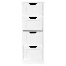 Bathroom Wood Cabinet Storage 4 Drawers Free Standing Cupboard Unit