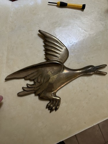 Brass flying duck - wall, art