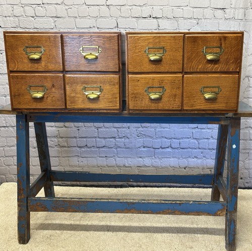 Pair vintage antique oak 4 - of,